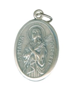 Maria Goretti Oval Oxidized Medal