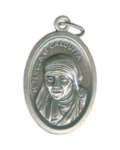 Mother Teresa Oval Oxidized Medal