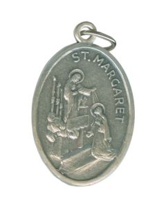 Margaret Oval Oxidized Medal