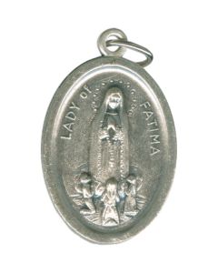OL Fatima Oval Oxidized Medal
