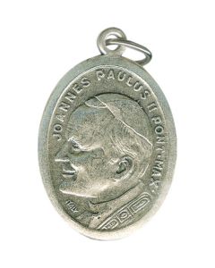 Pope John Paul II Oval Oxidized Medal