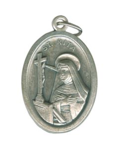 Rita Oval Oxidized Medal