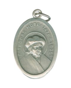 Thomas More Oval Oxidized Medal
