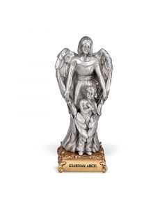 Guardian Angel Boy Pewter Patron Saint Statue