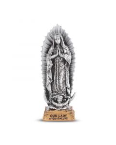OL Guadalupe Pewter Patron Saint Statue