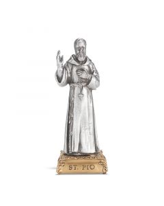 Padre Pio Pewter Patron Saint Statue