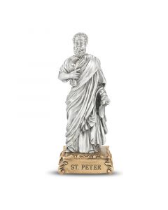 Peter Pewter Patron Saint Statue