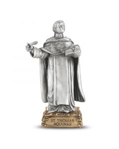 Thomas Aquinas Pewter Patron Saint Statue