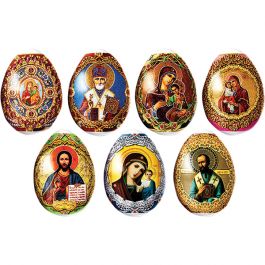 Easter egg icon wraps. 7 piece set.