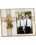 First Communion Frame with Wheat and Grapes