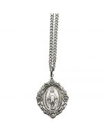 SS Oval Miraculous Medal w/Roses
