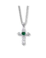 Claddagh Cross w/Emerald Crystal