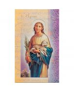 Agnes Mini Lives of the Saints Holy Card