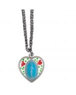 Cloisonne Heart Shaped Miraculous Medal