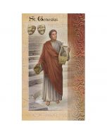 St Genesius Mini Lives of the Saints Holy Card