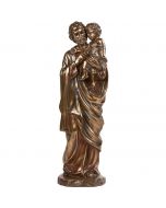 Bronze St Joseph and Child Statue