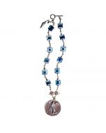 Blue Cube Crystal St Michael Necklace