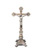 Ornate Pewter Standing Crucifix
