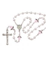 Angel Pearl Rosary | Immitation Pearl Rosary Beads | Leaflet Missal