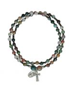 Twisted Multi Color Rosary Bracelet 