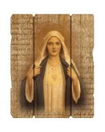 Immaculate Heart Rustic Wood Wall Plaque