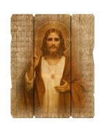 Sacred Heart Rustic Wood Wall Plaque