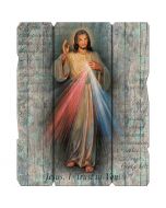 Divine Mercy Rustic Wood Wall Plaque