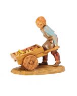 Fontanini Hugo Figurine - Boy Pushing Cart