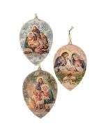 Holy Family Dome Ornament - Pkg 3 Assorted