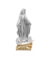 Miraculous Medal Pewter Patron Saint Statue