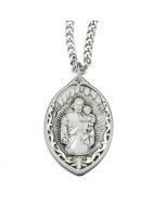 St Joseph with Rays Sterling Silver Medal