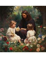 Jesus and the Children Stretched Canvas Picture 