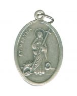 Martha Oval Oxidized Medal